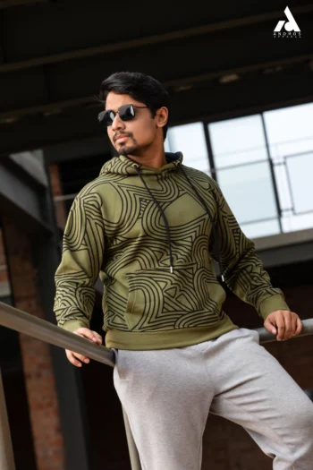 Anomos All Over Printed Hoodie- Olive