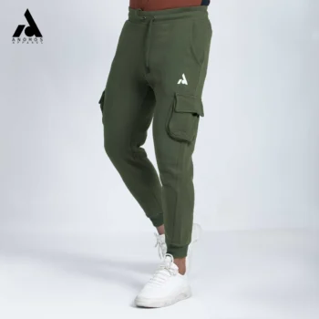 High GSM Unisex Cargo Joggers - Olive