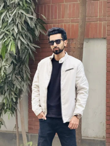 Premium Swift Leather Jacket - Off White