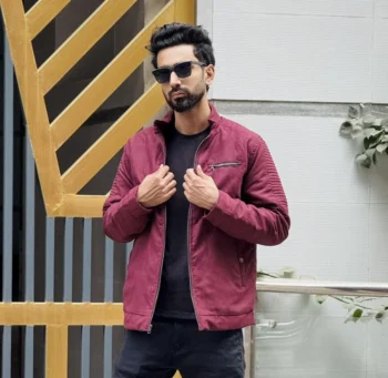 Premium Swift Leather Jacket - Dark Maroon