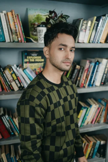 Anomos Premium Oversized All-Over Printed Sweater - Olive