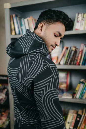 Anomos All Over Printed Hoodie- Black