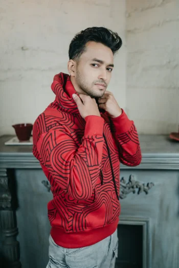 Anomos All Over Printed Hoodie- Red