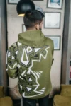 Anomos Premium Oversized Rubber Printed Unisex Hoodie- Olive Green