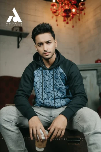 Anomos All Over Printed Reglan Hoodie- Ocean Blue