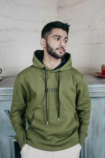 Anomos Premium Oversized Solid Unisex Hoodie- Olive