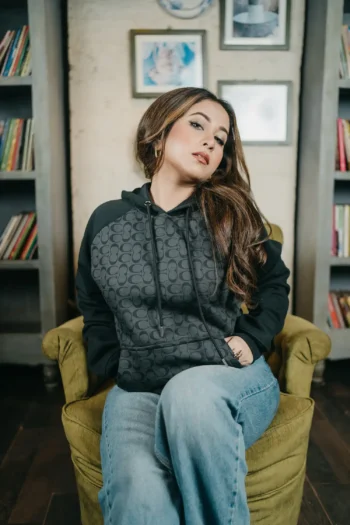 Anomos All Over Printed Reglan Hoodie- Dark Grey