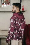 Anomos Premium Oversized Rubber Printed Unisex Hoodie- Dark Maroon