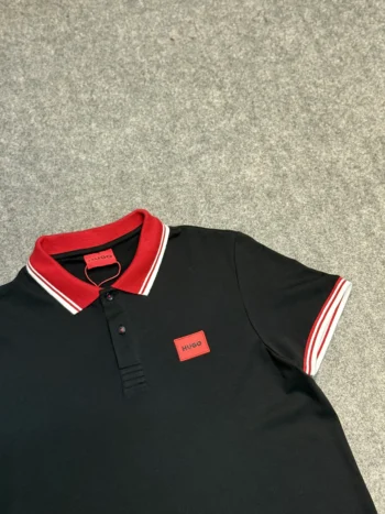 HUGO Signature Cotton Piqué Polo - Original Export Quality (Black)