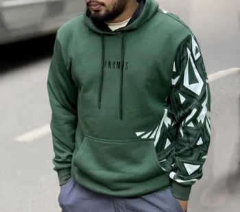 Anomos Premium Oversized Rubber Printed Unisex Hoodie- Bottle Green