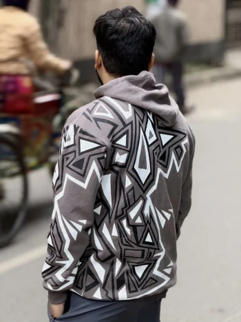 Anomos Premium Oversized Rubber Printed Unisex Hoodie- Light Grey