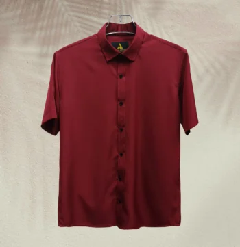 Premium Half Sleeve China Fabric Shirt- Red